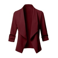 Vivianyo HD Жени палта якета в продажба и прочистване Женски модни ежедневни твърди отворени жилетка с дълъг ръкав пал