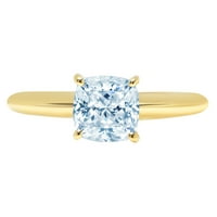 2.5ct възглавница нарязана естествено швейцарско синьо топаз 18k жълто злато годишнина годежен пръстен размер 6.5