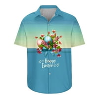 Cllios Хавайска риза за мъже Летен тропически модел риза Небрежна къса ръкав Бутон надолу ГОЛЯМ и висока алоха риза отгоре за плажно парти