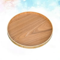 Японски стил кръгла тава за храна сервира чиния дървена закуска десертна чиния чай за дома за дома