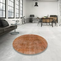 Ahgly Company Indoor Round Резюме оранжево абстрактни килими, 5 'кръг