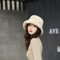 Плюшена ретро кофа шапка есен зимен топла модна шапка шапка