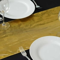 Efavormart лъскаво метално фолио златно ламиниран плат за бегач за сватби парти банкети декор годни правоъгълници и кръгла маса