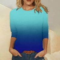 Idoravan ризи с дълъг ръкав за жени Просвещение Женска модна отпечатани ръкави със средна дължина Кръгла шия на тениски тениски