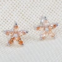Чифт шпилки обеци цветна форма на цветни кристали бижута корейски стил пенливи ушни шпилки за ежедневно износване