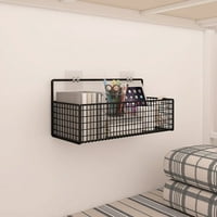Табла за кошница за складиране на Wallmount - декоративен организатор за окачване във вход, кал, спалня, баня, перално помещение - голямо - включено лепилна кука - бяло