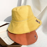 Рибар шапка сгъваема мечка буква шаблон памук регулируема слънчева шапка за жени