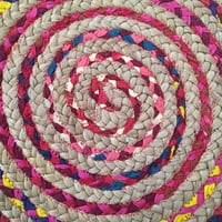 Търговска звезда Красива кръгла декоративна подловна подложка за подражание на открито, ръчно изработен килим, асортиран многоцветна килим за декор на хола