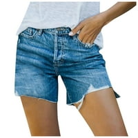 Умения дамски удобни летни къси панталони еластични джобове на талията ежедневни бико-прободители робини на разцъфнали къси панталони