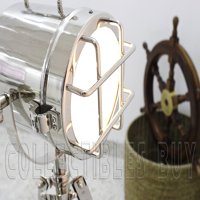 Индустриален стил Винтидж филм Spot Light Lamp Lamp Сребърен завършек и кафяв статив