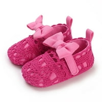 Обувки за малко дете пролет и есен деца бебешки обувки за малко дете момичета под неплъзгащи се лек масивен цвят лък кухи дишащи удобни бебешки обувки A 12
