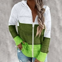 Shpwfbe палта за жени модни ежедневни пачуърки с дълги ръкави с качулка с качулка блуза върхове цип женски пуловери