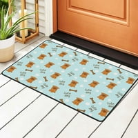 Сладък анимационен домашен любимец куче сини килими портиер, неплъзгаща се машина за миене на килими за пода на врата 36 24