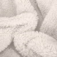 Женско яке Ширулинг яке Превръщане Лапета твърд цвят дълъг ръкав свободен коралов пуловер с цип, плюшен удебелен двустранен топъл висок палто, бял