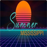 Sumner Mississippi Vinyl Decal Stiker Retro Neon Design