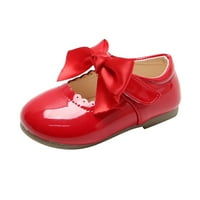 Aoochasliy Girls Shoes Thyddler Shoes Бебешки момичета сладък моден лък издълбан неплъзнете малки кожени принцеси обувки