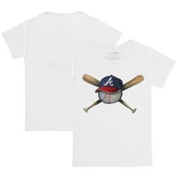 Детска мъничка бяла тениска на атланта Braves Hat Crossbats