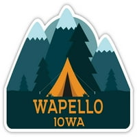 Wapello Iowa сувенир винил стикер стикер къмпинг дизайн на палатка