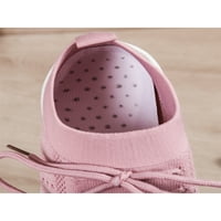 Маратонки Gomelly Women Moders плетат горни ежедневни обувки Мрежа апартаменти Дишащи пешеходни обувки Спорт Течащ розово 5.5