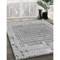 Ahgly Company Machine ПРОЧАВАНЕ НА ВЪЗДУШНИ Квадратни преходни платинени сребърни сиви килими, 6 'квадрат