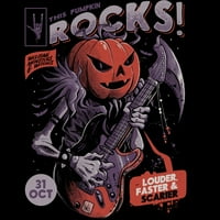 Rock Pumpkin Black Graphic Pullover Hoodie - Дизайн от хора l