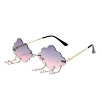 Подаръци за жени йохом клирънс неравномерна форма ретро слънчеви очила очила очила сенници винтидж нередовен унизийски сив