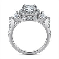 Toyella S Sterling Silver Princess-Cut Zircon Simulation Diamond Ring White Gold Размер 8