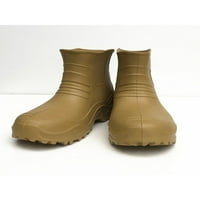 Мъже дъждовна обувка приплъзване на работна обувка Глезен височина градински обувки Небрежно висок топ ботуш Unise Solid Color Waterproof Black- 11-11.5 10.5-11