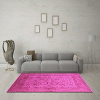 Ahgly Company Indoor Square Oriental Pink Industrial Area Rugs, 6 'квадрат