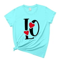 Дамски оглавява мъжете летен Свети Валентин отпечатана тениска с къс ръкав за мъже и жени сини xl