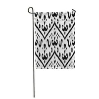 Шаблон черно -бял ikat Близкия изток Традиционен копринен източен градински флаг Декоративен флаг Банер банер