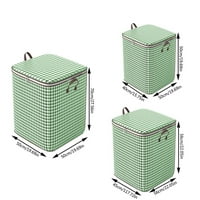 JPGIF Green Houndstooth чанта за съхранение голям капацитет сгъваеми дрехи преносим гардероб Сортиране на дрехи Съхранение Бо с подсилена дръжка цип за дома