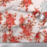 Soimoi Japan Crepe Satin Leves Leaves & Floral Artistic Printed Craft Fabric край двора