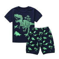 Малко дете бебе деца момчета динозавър печат върхове шорти панталони пижами заспиване на комплект момчета суичър и суитчъри Месечен момче момче