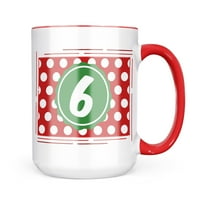 Neonblond Monogram Red Polka Dots Подарък за халба за любители на чай за кафе