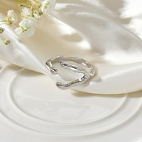 Винтидж готически сребърен сърдечен метален пръстен дамски реколта кристален котлет пръстен пънк геометричен пръстен бижута бижута