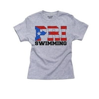 Олимпийско плуване - Памучна тениска на памучната сива тениска на Пуерто Рико