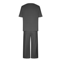 Dyegold Pajame комплекти за жени мек лятен тоалет флорална риза с къси ръкави и панталони от каприра съвпадение на PJS комплект