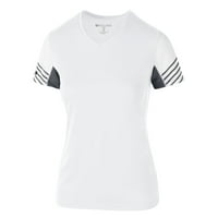 Holloway Sportswear XL Дамска дъга риза с къс ръкав бял въглерод 222744