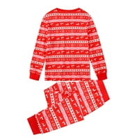 Коледни пижами за семейство, съвпадащи семейни коледни pjs комплекти червени лосове отпечатани топ сън
