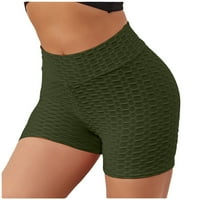 Летни спестявания Женски къси панталони, дамски модни участъци йога гамаши Фитнес за управление на фитнес панталони Активни панталони Шорти Армия Зелено