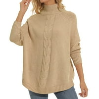 Koaiezne Fall Fashion Overable Casual Pullover плетене с висока яка ежедневно плюс размер 3xl жени пуловер отгоре
