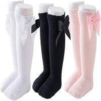 Unise Baby Boys Момичета памук коляно с високи чорапи дълги чорапи Бебешки малки деца чорапи училищни униформени гамаши