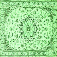 Ahgly Company вътрешен правоъгълник медальон зелени традиционни килими, 3 '5'