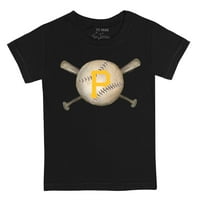 Toddler Tiny Turnip Black Pittsburgh Pirates Baseball Cross Bats тениска