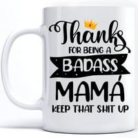 Благодаря, че сте халба за мама от Badass от внук забавен ден на майката Графично керамично чаши за кафе бяло 11oz 15oz