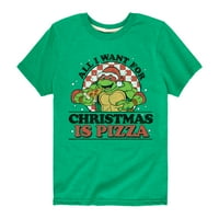 Teenage Muntant Ninja Turtle - всичко, което искам за Коледа - графична тениска с малко дете и младежки