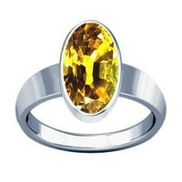 Divya Shakti 10.25-10. Карат жълт сапфирен обикновен дизайнерски пръстен