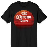 Corona Extra Red Circle Мъжки черна тениска-средна част