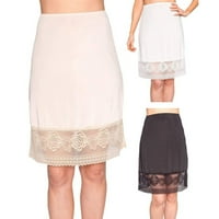 Sprifallbaby Women's Fashion Lace Stching Skirt Summer Black High-Haist Loose Skirt